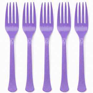 Vibrant Purple Plastic Forks - 50 Count
