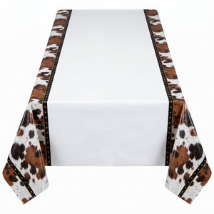Western-Themed Reusable Plastic Table Cover, 54x102 Inch