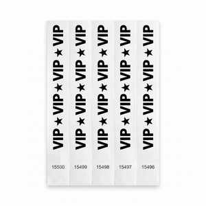 VIP Star White Waterproof Wristbands - 500 Pack