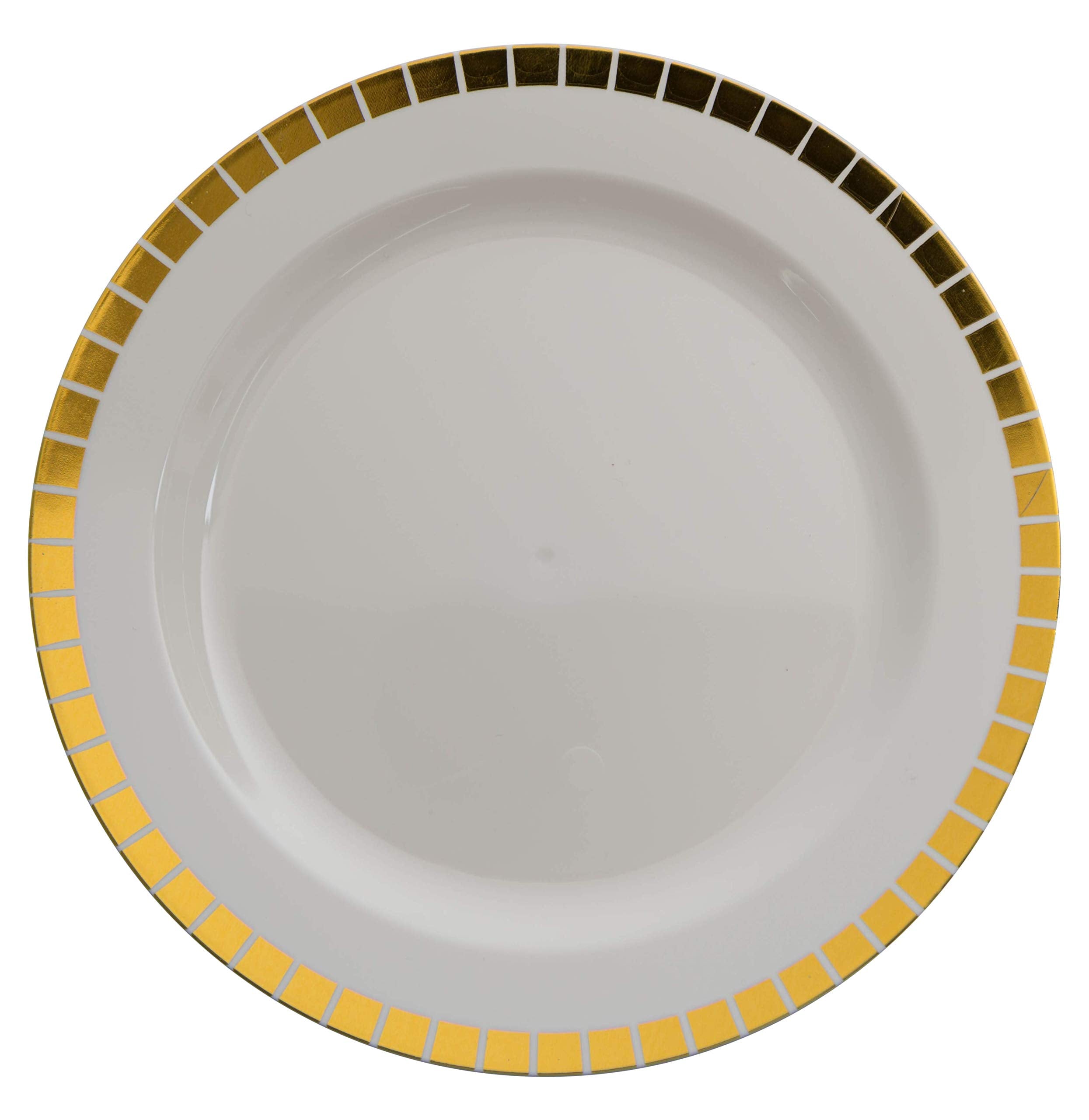 10.25 In. Cream/Gold Slit Design Plates | 10 Count