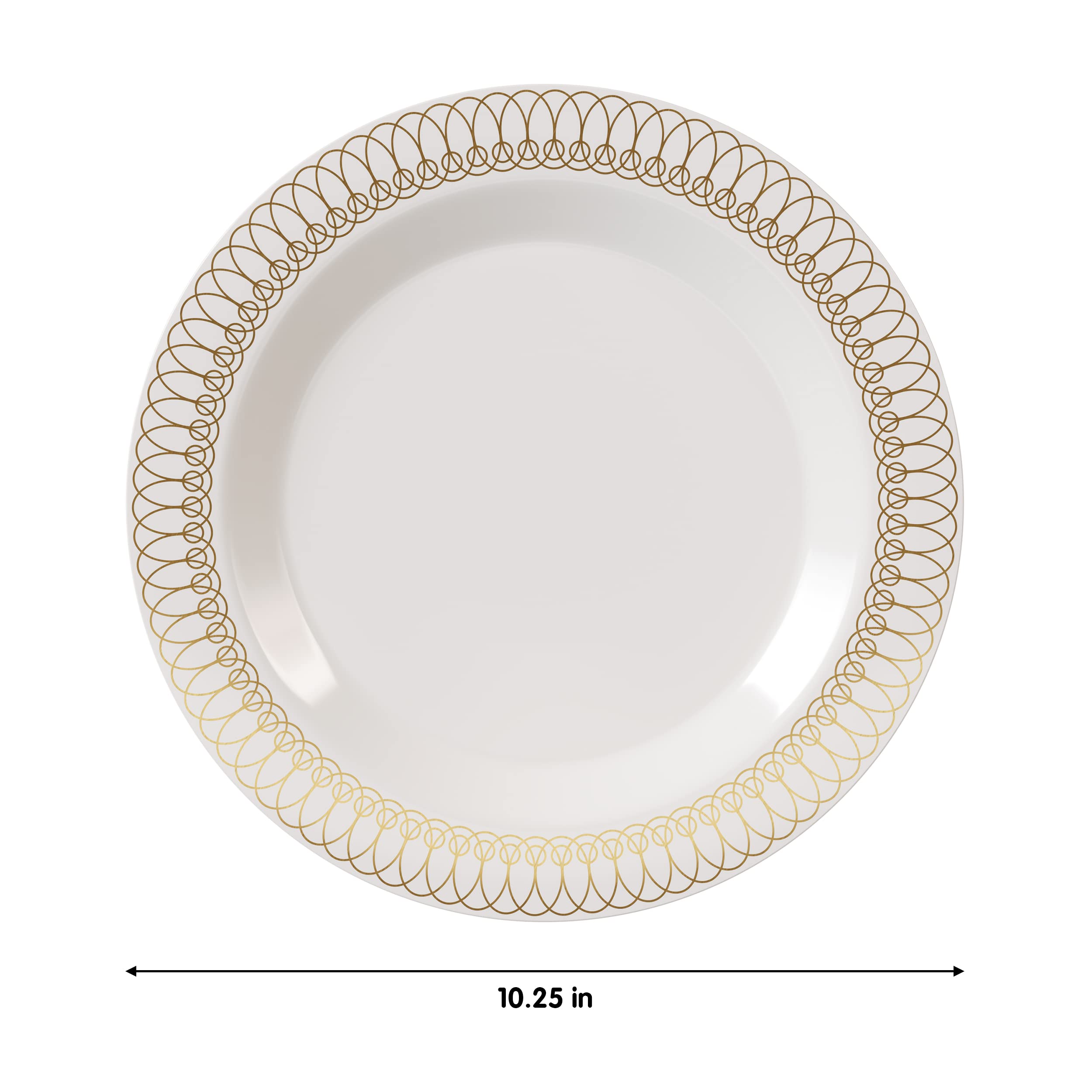 10.25 In. Gold Ovals Design Plates | 10 Count