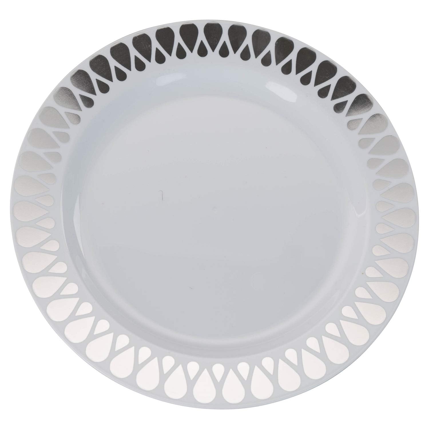 10.25 In. Silver Droplet Design Plates | 10 Count