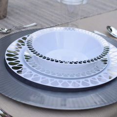 10.25 In. Silver Droplet Design Plates | 10 Count