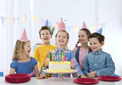 10 In. Burgundy Plastic Plates | 50 Count