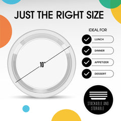 10 In. Clear Plastic Plates | 50 Count