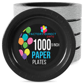 9 In. Black Paper Plates | 1000 Count
