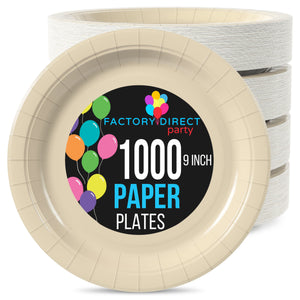 9 in. Ivory Paper Plates | Case of 1000