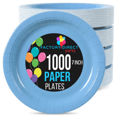 7 In. Light Blue Paper Plates | 1000 Count
