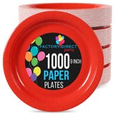 9 In. Red Paper Plates | 1000 Count
