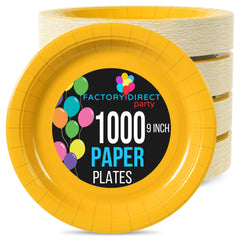 9 In. Yellow Paper Plates | 1000 Count
