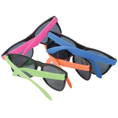 Neon Rubber Toy Sunglasses - 12 Count