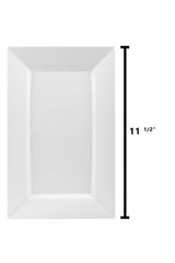 11.5 In. White Rectangular Plastic Plates | 120 Count