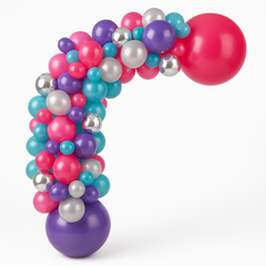 Jewel Tone Balloon Garland Arch Kit - Pink, Purple, Silver & Blue