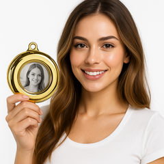 Elegant White Gold Balloon Weight Photo Frame