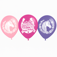Saddle Up Western Theme Latex Balloons, Pink/Purple, 12-Inch, 6-Pack