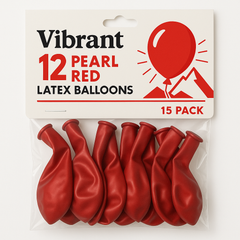 Vibrant 12" Pearl Red Latex Balloons - 15 Pack