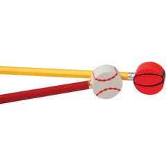 Sports Eraser Pencil Tops - 12 Count