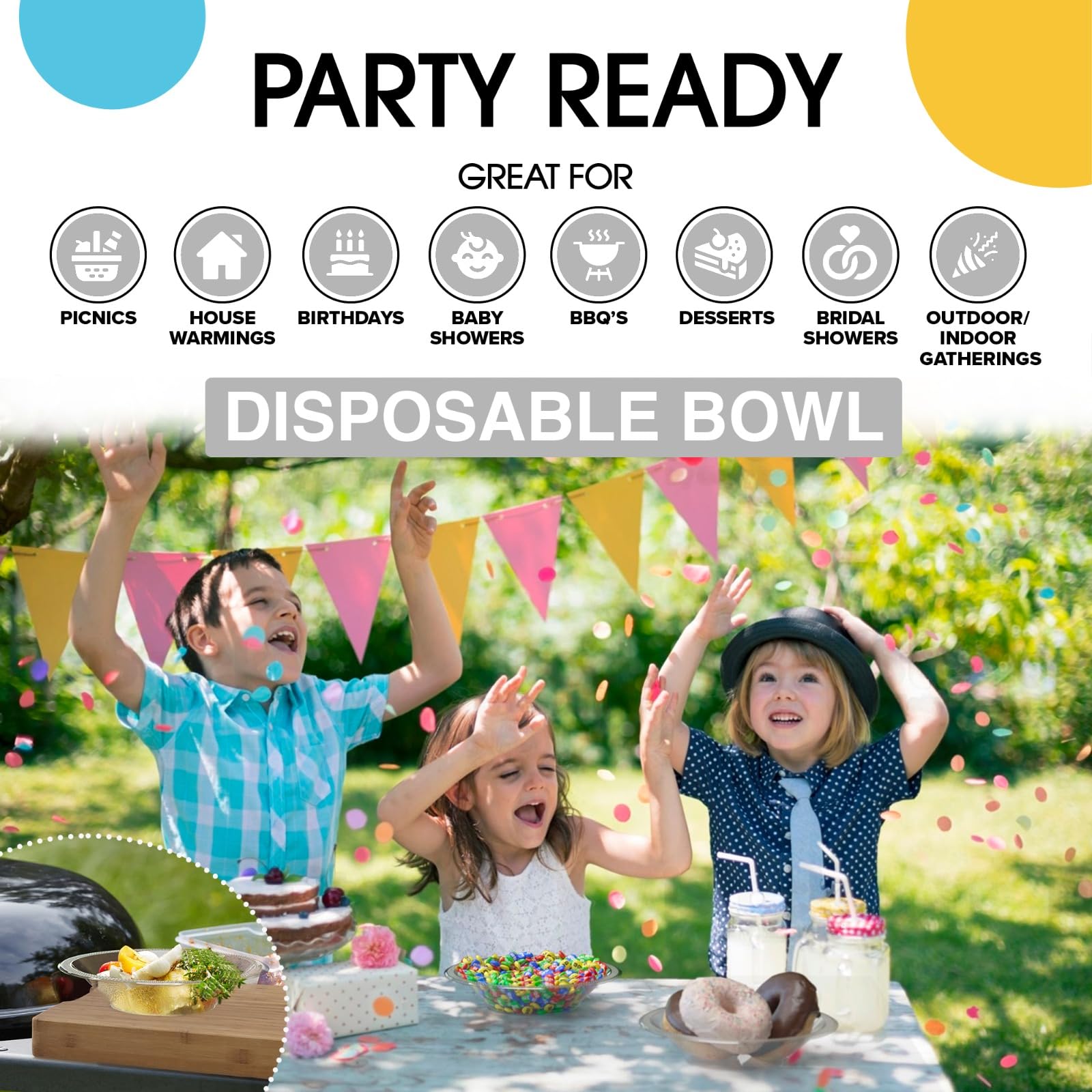 12 Oz. Clear Plastic Bowls | 50 Count