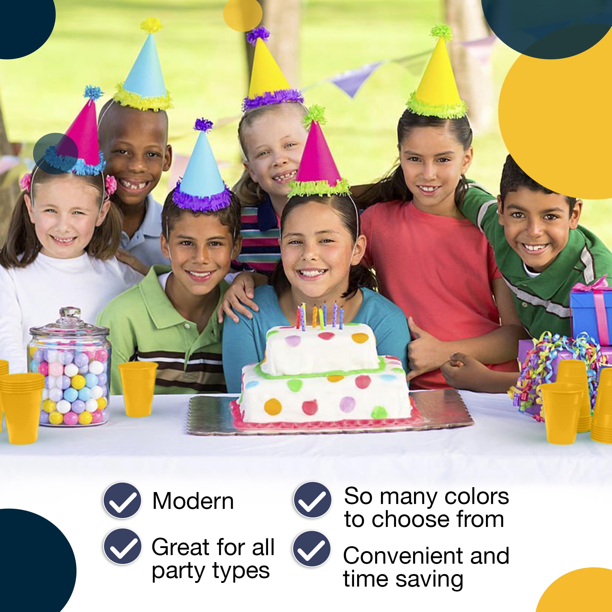 12 Oz. Yellow Plastic Cups | 50 Count