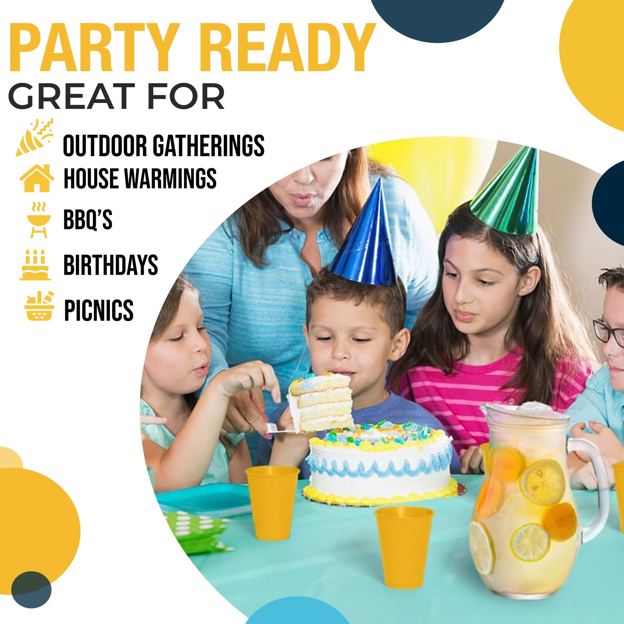 12 Oz. Yellow Plastic Cups | 50 Count