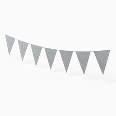 Sparkling Silver DIY Pennant Banner Kit - 20 ft