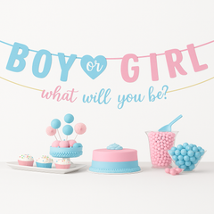 "Boy or Girl?" Gender Reveal Banner - 12 ft. Party Decoration