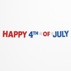 Glitter Happy 4th of July Banner