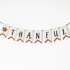 Thankful Burlap Canvas Banner for Thanksgiving Decor