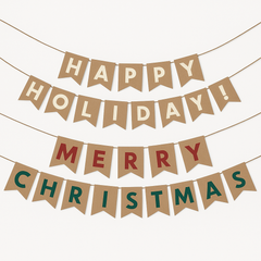 Festive Christmas and Holiday Letter Banner Set