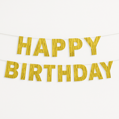 Golden Age "Happy Birthday" Gold Letter Banner