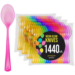 Heavy Duty Neon Plastic Spoons - 7 in. | Case of 1440
