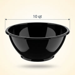 10 Qt Black Plastic Catering Bowl