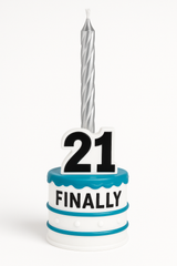 "Finally 21" Birthday Candle Holder with Candle