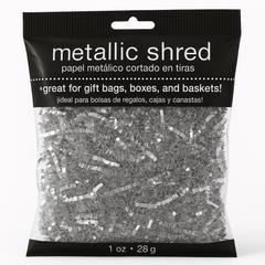 Metallic Silver Crinkle Paper Shreds for Gift Wrapping - 28g