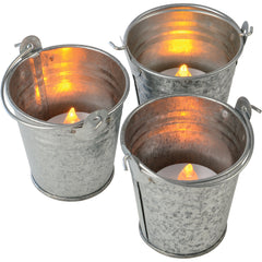 Mini Metal Buckets - 12 Count