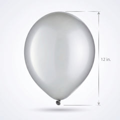 Elegant Pearl Silver Latex Balloons - 12" (10 Pack)