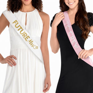 "Future Mrs." & "Bride Tribe" Bachelorette Sash Set, 6-Pack