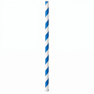 Bright Royal Blue Paper Straws - 7.75 in.