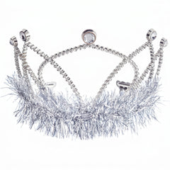 Silver Shimmer Tinsel Tiara - Costume Accessory