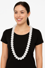 Frosty White Tissue Paper Garland - 12 ft