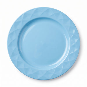 Sturdy 10.25" Blue Plastic Dinner Plates - Pack of 20