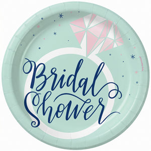 Mint Bridal Shower Paper Plates - 8.5"