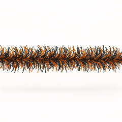 Black & Orange Halloween Tinsel Garland - 9ft