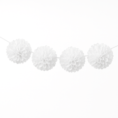 Elegant Fluffy White Garland for Weddings - 12 ft