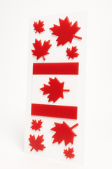 Maple Leaf Canada Day Gel Clings - Reusable Window Decorations, 9-Pack