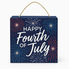 Illuminated 4th of July Hanging MDF Sign