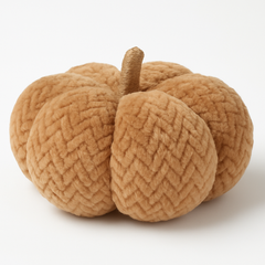 Tan Terry Herringbone 7" Pumpkin Decoration