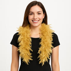 Glamorous Gold Feather Boa - 72" Costume Accessory