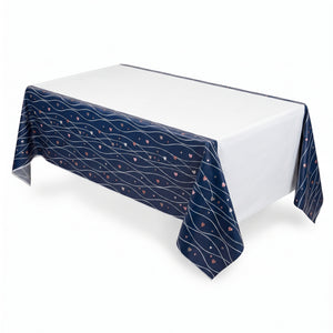 Navy Love Plastic Table Cover - Elegant Wedding Decoration, 54x102-Inch