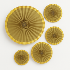 Elegant Gold Paper Parasol Fans